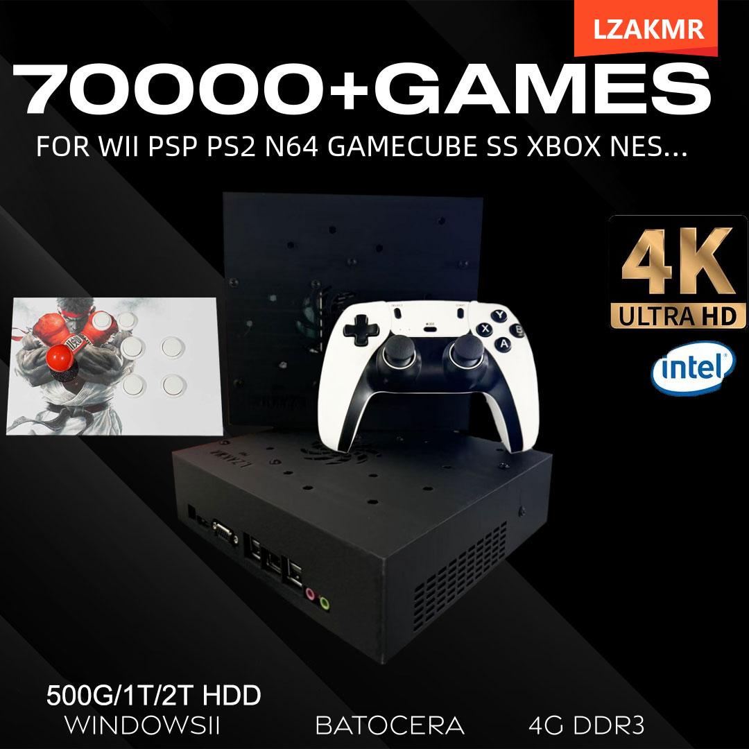Retro Gaming Kiosk - 레트로 게임 콘솔 70000+ 게임 2TB