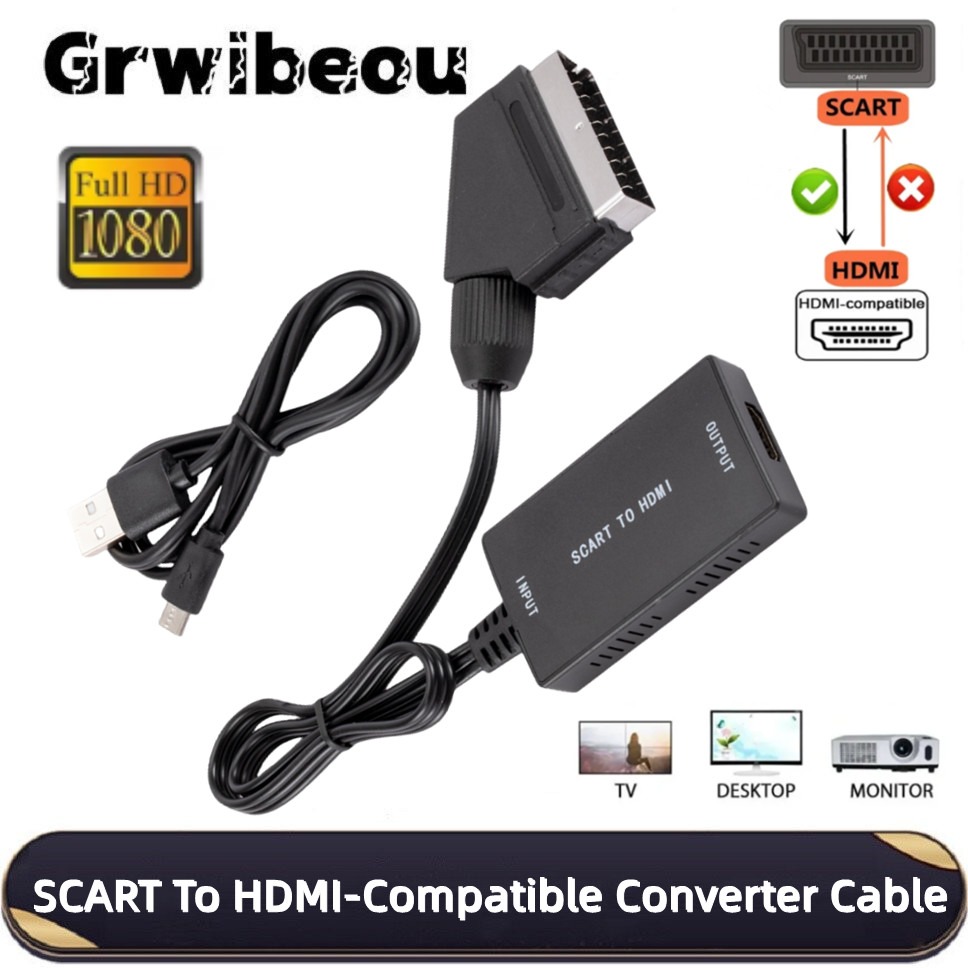 케이블이 있는 HD1080P SCART-HDMI 호환  - Scart To Hdmi 리뷰 및 가격
